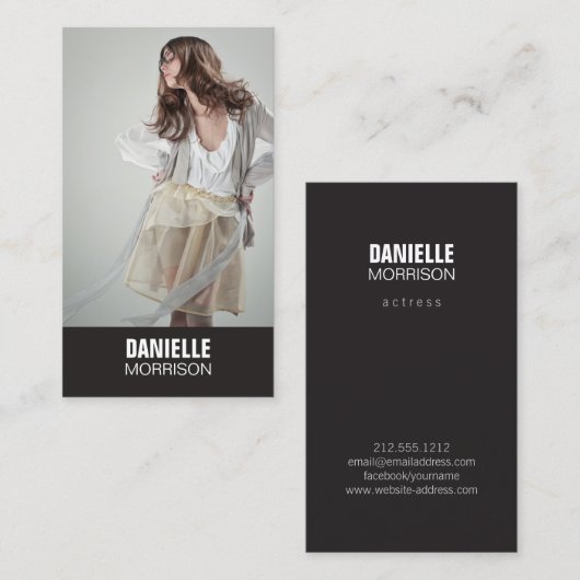 Acteurs en modellen Headshot No. 1 Visitekaartje (Voorkant / Achterkant)