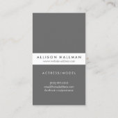 Acteurs en modellen Headshot No. 2 Visitekaartje (Achterkant)