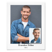 Acteurs Headshot 8x10 Border Insert Foto Afdruk (Voorkant)