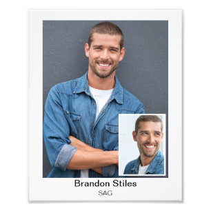 Acteurs Headshot 8x10 Rand Inzetstuk Foto Afdruk