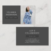 Acteurs modellen foto moderne zwarte mode styliste visitekaartje (Voorkant / Achterkant)