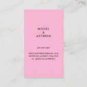 Acteurs modellen headshot foto moderne fotografie visitekaartje (Achterkant)