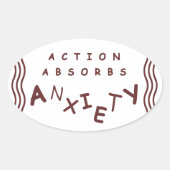 Actie absorbeert angst ovale sticker (Voorkant)