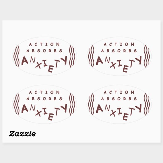 Actie absorbeert angst ovale sticker (Vel)
