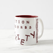 Actie absorbeert angst tweekleurige koffiemok (Voorkant rechts)