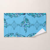 Actie Cyaan Blauwgroen Abstracte Graffiti Art Prin Bad Handdoek (Handdoek)