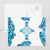 Actie Cyaan Blauwgroen Abstracte Graffiti Art Prin Briefkaart (Voorkant / Achterkant)