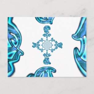 Actie Cyaan Blauwgroen Abstracte Graffiti Art Prin Briefkaart