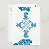 Actie Cyaan Blauwgroen Abstracte Graffiti Art Prin Briefkaart (Voorkant / Achterkant)