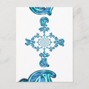 Actie Cyaan Blauwgroen Abstracte Graffiti Art Prin Briefkaart