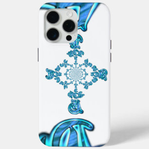 Actie Cyaan Blauwgroen Abstracte Graffiti Art Prin iPhone 15 Pro Max Hoesje