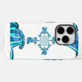 Actie Cyaan Blauwgroen Abstracte Graffiti Art Prin Case-Mate iPhone Case (Achterkant (horizontaal))