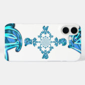 Actie Cyaan Blauwgroen Abstracte Graffiti Art Prin Case-Mate iPhone Case (Achterkant (horizontaal))
