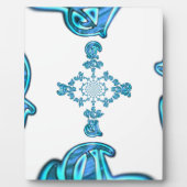 Actie Cyaan Blauwgroen Abstracte Graffiti Art Prin Fotoplaat (Voorkant)