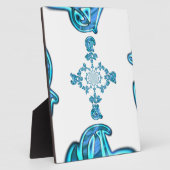 Actie Cyaan Blauwgroen Abstracte Graffiti Art Prin Fotoplaat (Zijkant)