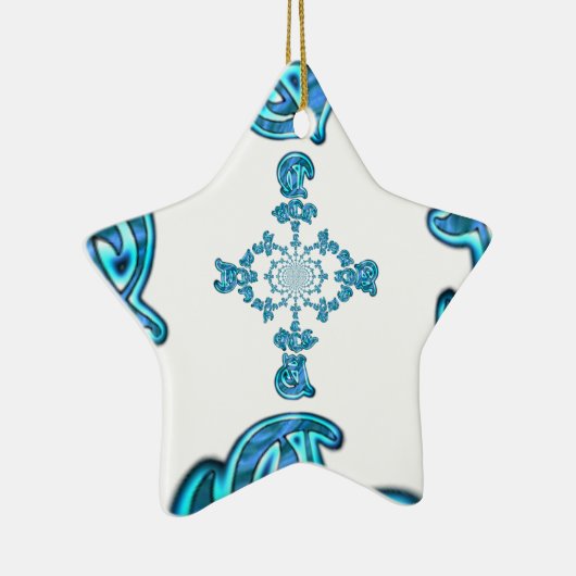 Actie Cyaan Blauwgroen Abstracte Graffiti Art Prin Keramisch Ornament (Rechts)