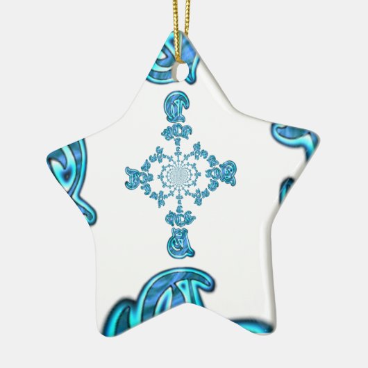 Actie Cyaan Blauwgroen Abstracte Graffiti Art Prin Keramisch Ornament (Links)