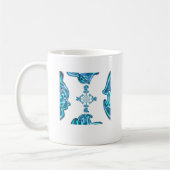 Actie Cyaan Blauwgroen Abstracte Graffiti Art Prin Koffiemok (Links)