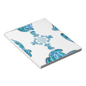 Actie Cyaan Blauwgroen Abstracte Graffiti Art Prin Notitieblok (Schuin)