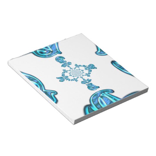 Actie Cyaan Blauwgroen Abstracte Graffiti Art Prin Notitieblok (Schuin)