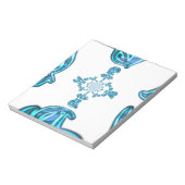 Actie Cyaan Blauwgroen Abstracte Graffiti Art Prin Notitieblok (Linkerzijde)