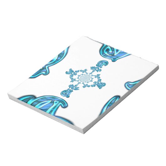 Actie Cyaan Blauwgroen Abstracte Graffiti Art Prin Notitieblok (Linkerzijde)