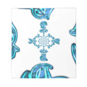 Actie Cyaan Blauwgroen Abstracte Graffiti Art Prin Notitieblok (Voorkant)