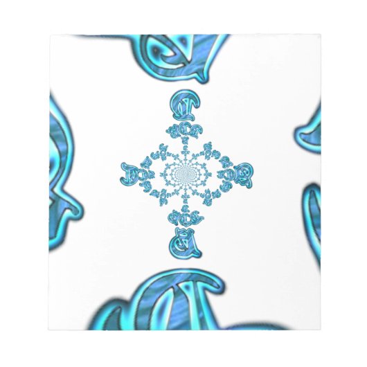 Actie Cyaan Blauwgroen Abstracte Graffiti Art Prin Notitieblok (Voorkant)