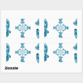 Actie Cyaan Blauwgroen Abstracte Graffiti Art Prin Rechthoekige Sticker (Vel)