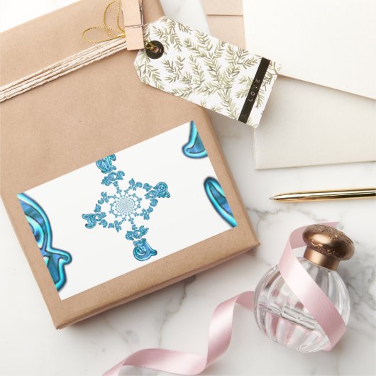 Actie Cyaan Blauwgroen Abstracte Graffiti Art Prin Rechthoekige Sticker (Geschenken)