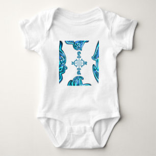 Actie Cyaan Blauwgroen Abstracte Graffiti Art Prin Romper