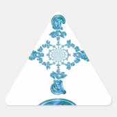 Actie Cyaan Blauwgroen Abstracte Graffiti Art Prin Sticker (Voorkant)