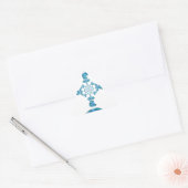 Actie Cyaan Blauwgroen Abstracte Graffiti Art Prin Sticker (Envelop)