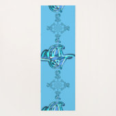 Actie Cyaan Blauwgroen Abstracte Graffiti Art Prin Yogamat (Achterkant)