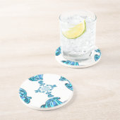 Actie Cyaan Blauwgroen Abstracte Graffiti Art Prin Zandsteen Onderzetter (Zijkant)