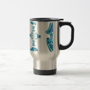 Actie Cyaan Teal Abstract Graffiti Kunstprint Reisbeker