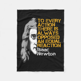 Actie en reactie van Isaac Newton Inspirerend Quo Fleece Deken