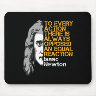 Actie en reactie van Isaac Newton Inspirerend Quo Muismat