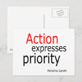 Actie geeft prioriteit. briefkaart (Voorkant / Achterkant)