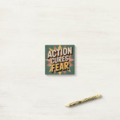 Actie geneest angst post-it® notes (Op bureau)