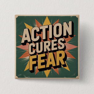 Actie geneest angst vierkante button 5,1 cm