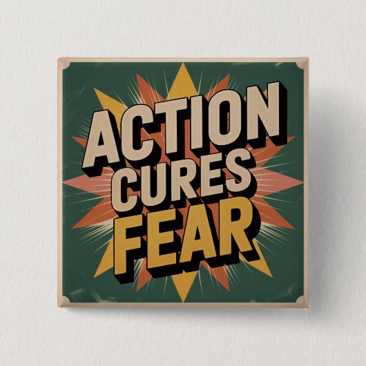 Actie geneest angst vierkante button 5,1 cm (Voorkant)