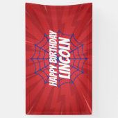 Actie Hero Spiderweb Thema Verjaardagsbanner Spandoek (Verticaal)