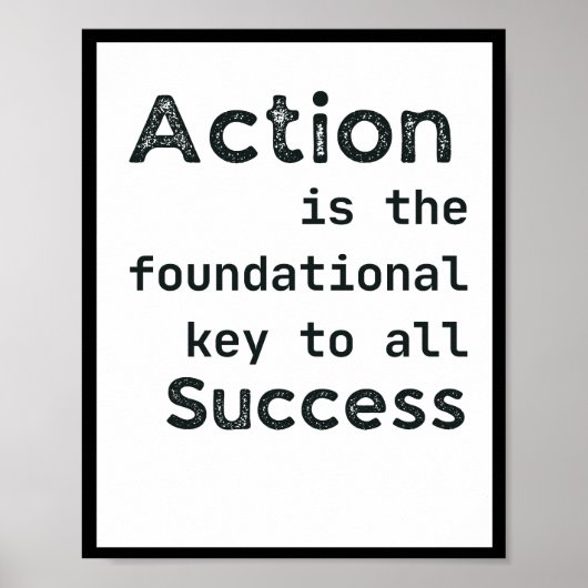 Actie is de sleutel tot succes poster (Voorkant)