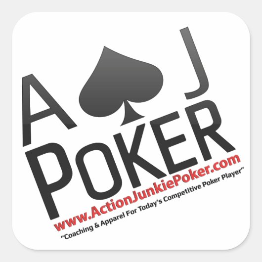 Actie Junkie Poker Vierkante Sticker (Voorkant)