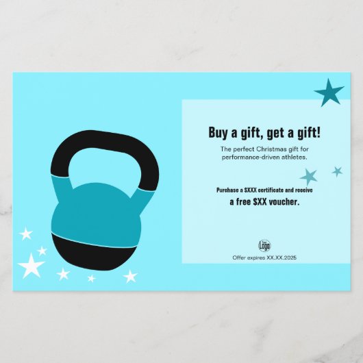 Actie Kerst Cadeaubon Certificaat voor Atleten Flyer (Voorkant)