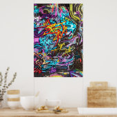 Actie ondernemen met Cool en Fun Graffiti Street A Poster (Keuken)