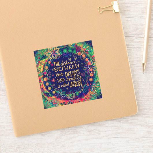 Actie ondernemen om  inspiratie te stimuleren sticker (Notitieboek)