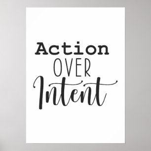 Actie over Intent - Hustle Succes Motivatie Poster