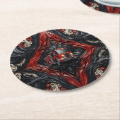 Actie-Packed Fire Truck op Leer Ronde Kartonnen Onderzetter (Gebogen)